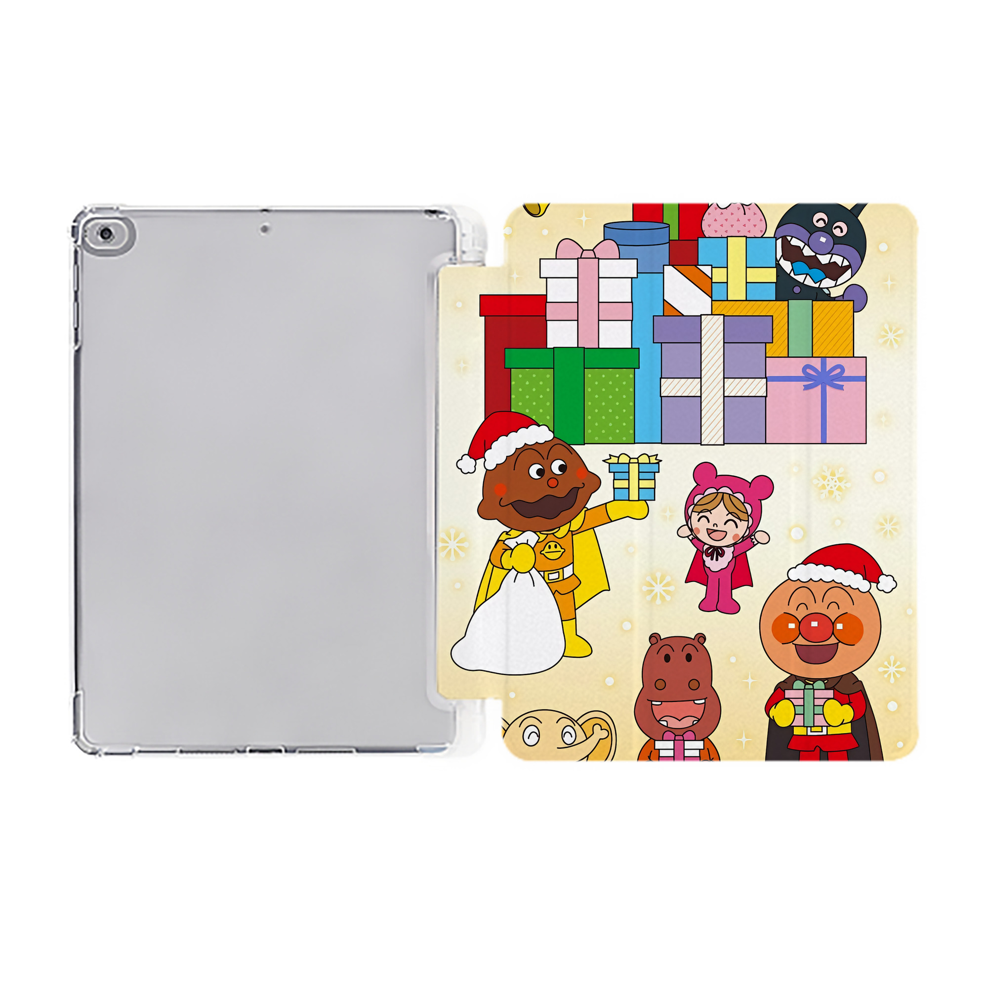 （画像用） アンパンマン Anpanman IPad ケース ペン収納付き 三つ折りスタンド PUレザー×シリコン 対応機種9.5/10.5/10.9インチ